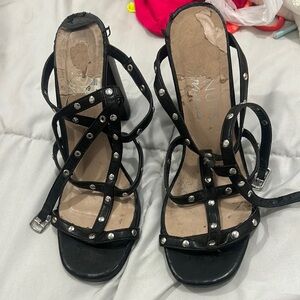 Women's Black Strappy Sandals